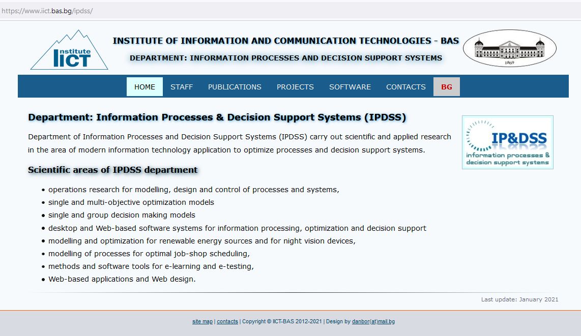 Information Processes and Decision Support Systems